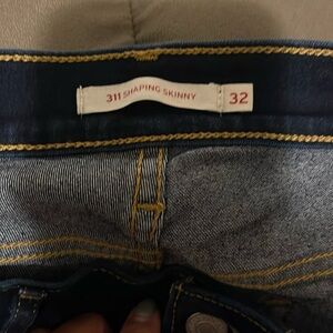 Levis dark blue denim womens jeans